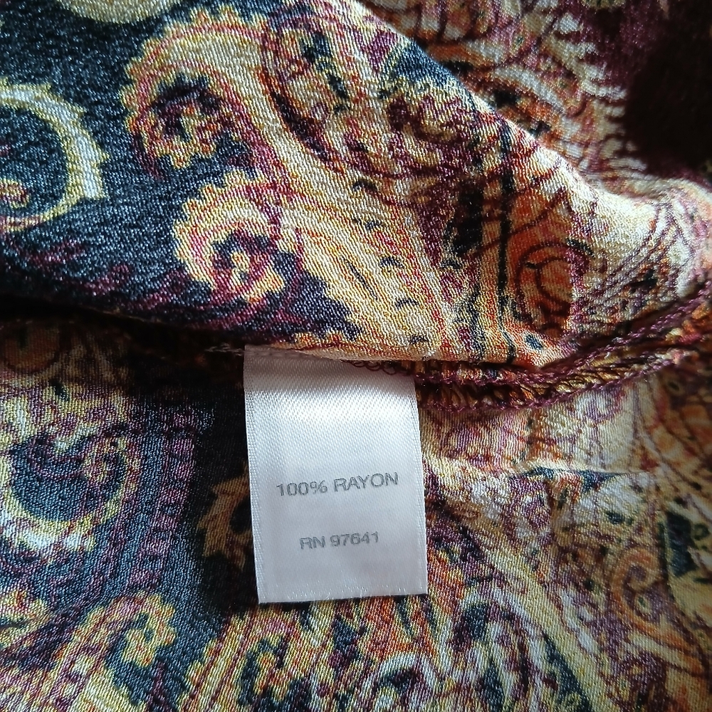 J Jill Paisley Tunic Blouse Top Lightweight Long Sleeve Travel Office - Picture 7 of 14